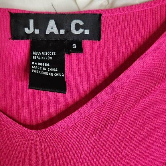 J.A.C Crochet Pink Sweater Crochet Sleeved Top Small - Picture 4 of 4